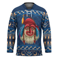 Personalized Romania Christmas Hockey Jersey Romanian Traditional Masks - Wonder Print Shop