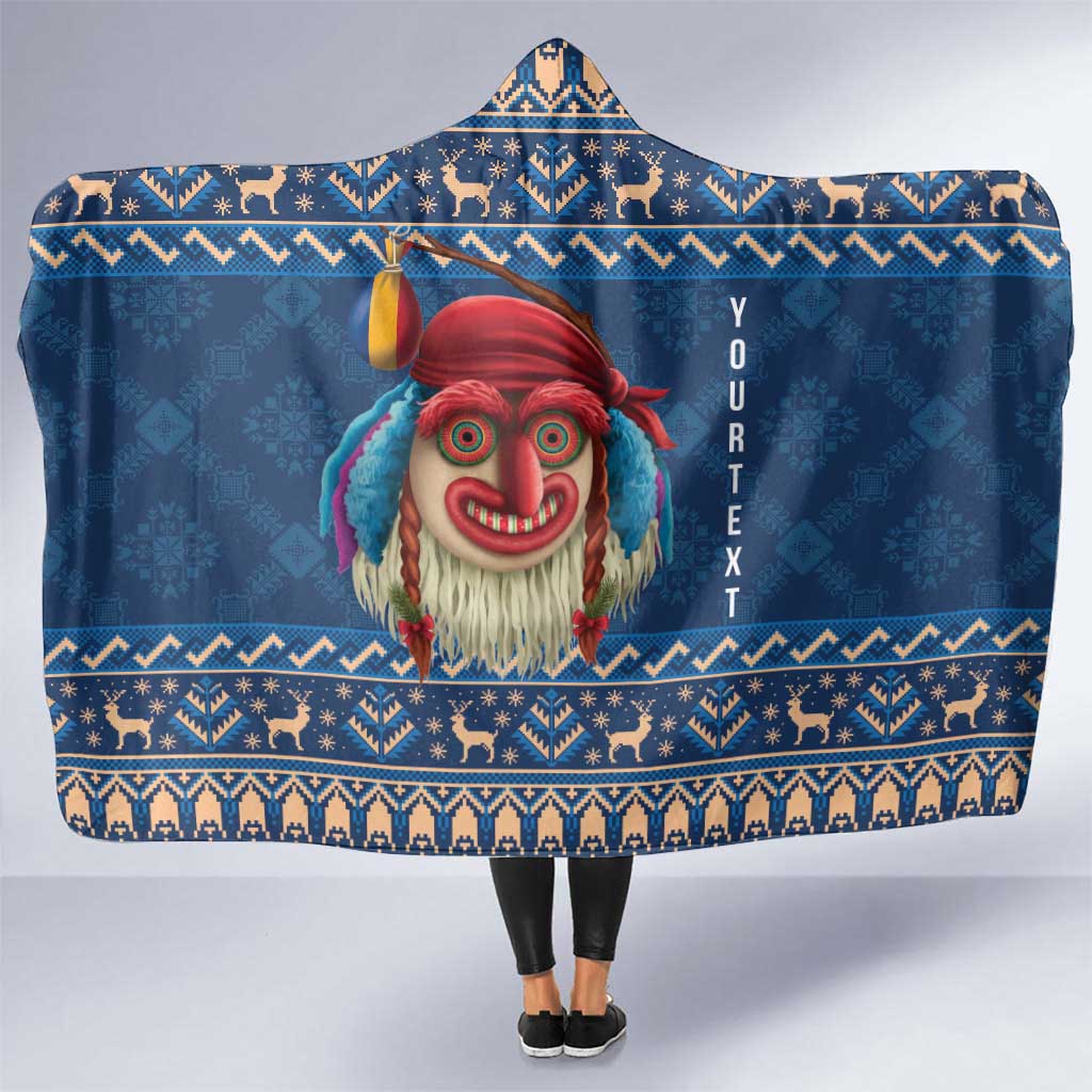 Personalized Romania Christmas Hooded Blanket Romanian Traditional Masks - Wonder Print Shop