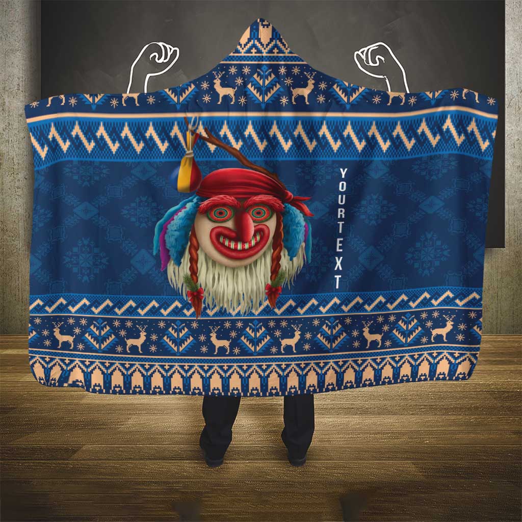Personalized Romania Christmas Hooded Blanket Romanian Traditional Masks - Wonder Print Shop