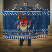 Personalized Romania Christmas Hooded Blanket Romanian Traditional Masks - Wonder Print Shop