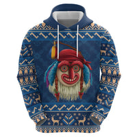 Personalized Romania Christmas Hoodie Romanian Traditional Masks - Wonder Print Shop