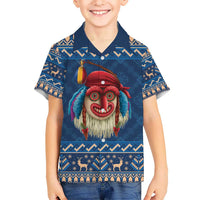 Personalized Romania Christmas Kid Hawaiian Shirt Romanian Traditional Masks - Wonder Print Shop