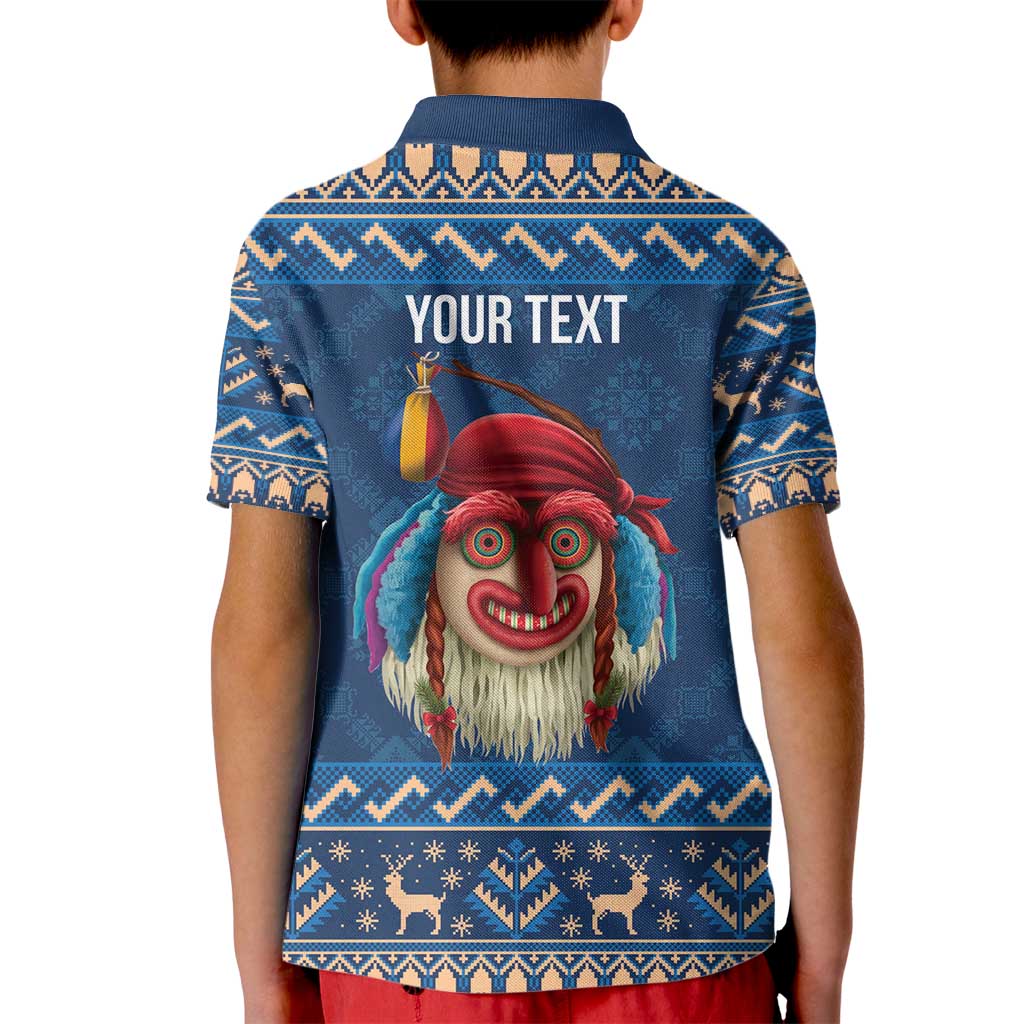 Personalized Romania Christmas Kid Polo Shirt Romanian Traditional Masks - Wonder Print Shop