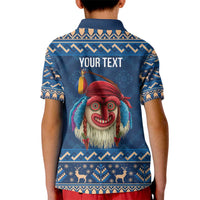 Personalized Romania Christmas Kid Polo Shirt Romanian Traditional Masks - Wonder Print Shop