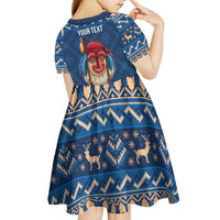 Personalized Romania Christmas Kid Short Sleeve Dress Romanian Traditional Masks - Wonder Print Shop