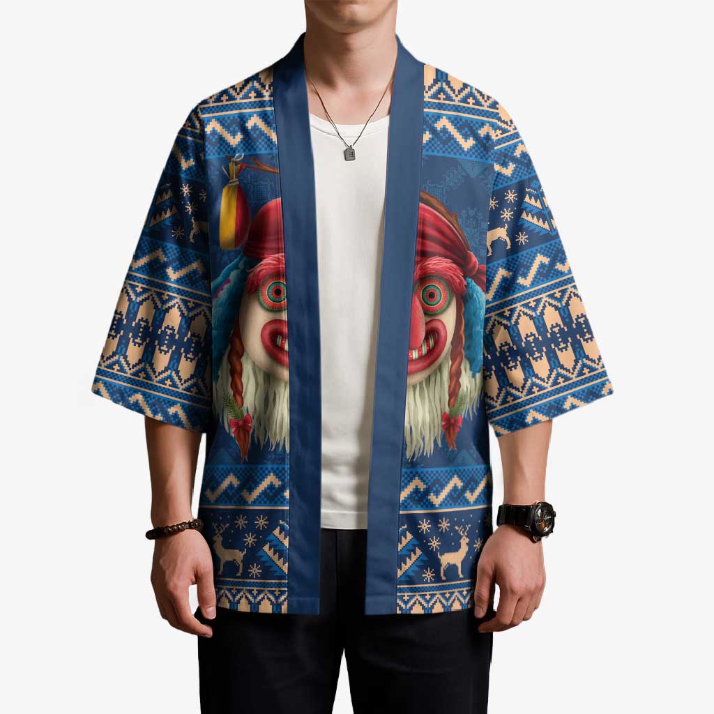 Personalized Romania Christmas Kimono Romanian Traditional Masks - Wonder Print Shop