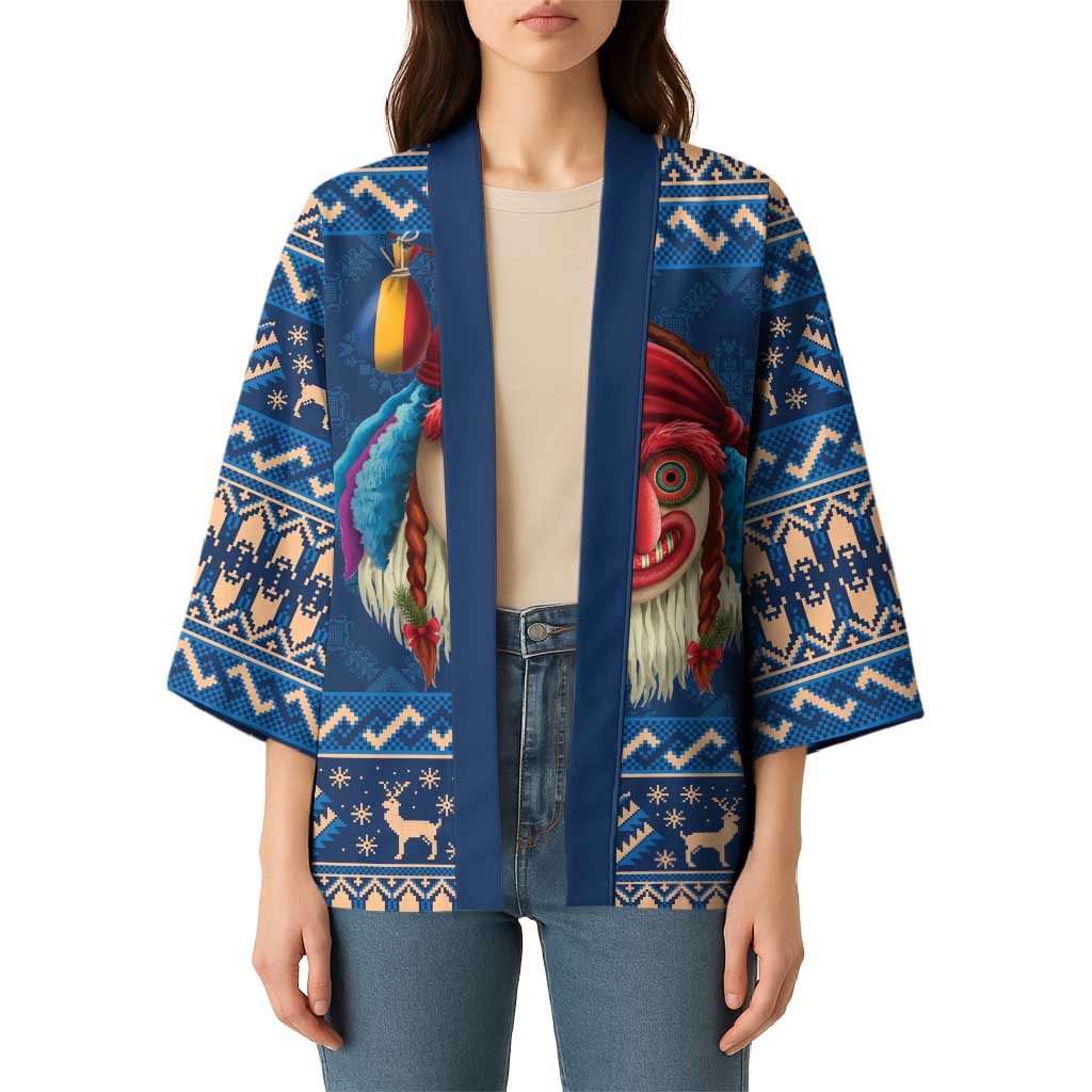 Personalized Romania Christmas Kimono Romanian Traditional Masks - Wonder Print Shop