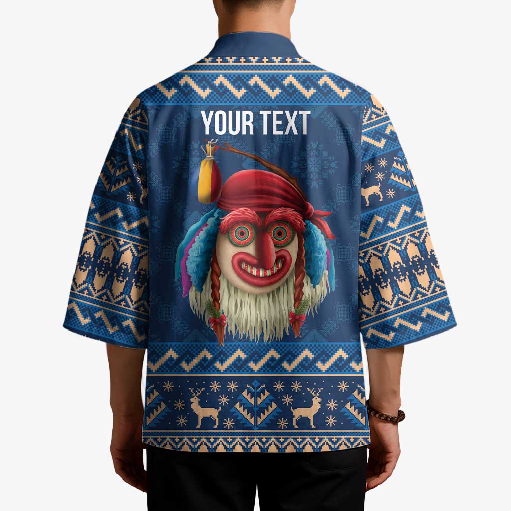 Personalized Romania Christmas Kimono Romanian Traditional Masks - Wonder Print Shop