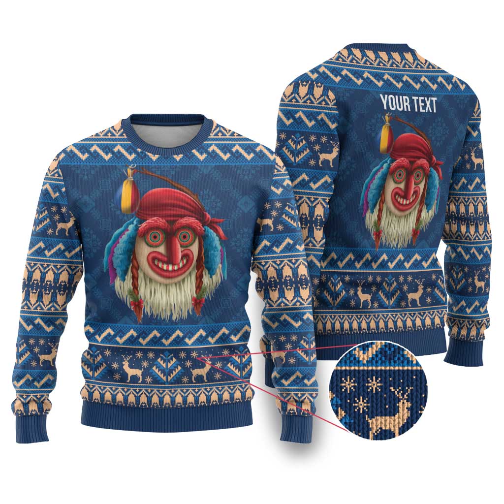 Personalized Romania Christmas Ugly Christmas Sweater Romanian Traditional Masks - Wonder Print Shop