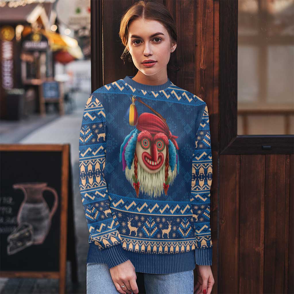 Personalized Romania Christmas Ugly Christmas Sweater Romanian Traditional Masks - Wonder Print Shop