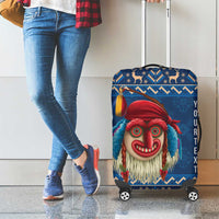Personalized Romania Christmas Luggage Cover Romanian Traditional Masks - Wonder Print Shop