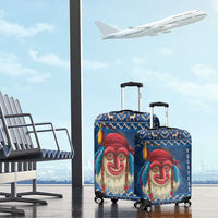 Personalized Romania Christmas Luggage Cover Romanian Traditional Masks - Wonder Print Shop