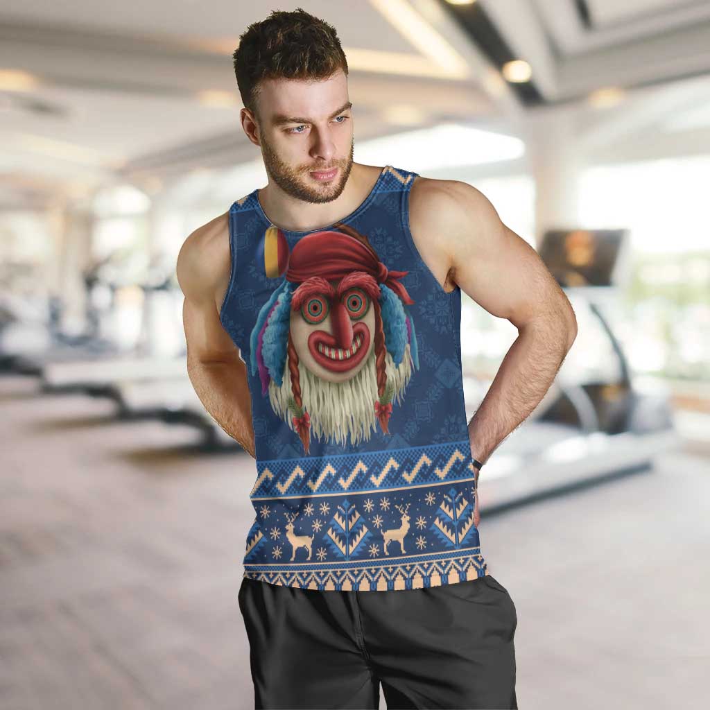 Personalized Romania Christmas Men Tank Top Romanian Traditional Masks - Wonder Print Shop