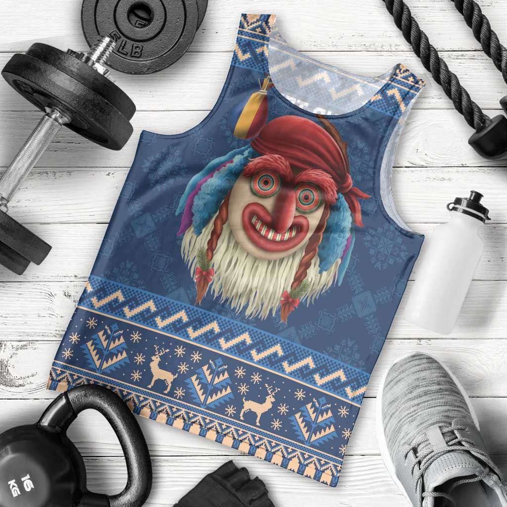 Personalized Romania Christmas Men Tank Top Romanian Traditional Masks - Wonder Print Shop