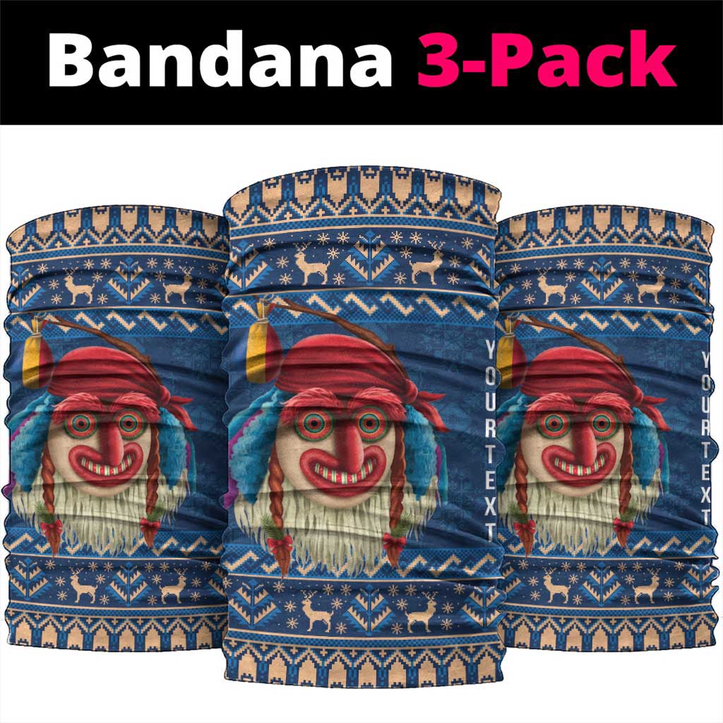 Personalized Romania Christmas Neck Gaiter Romanian Traditional Masks - Wonder Print Shop