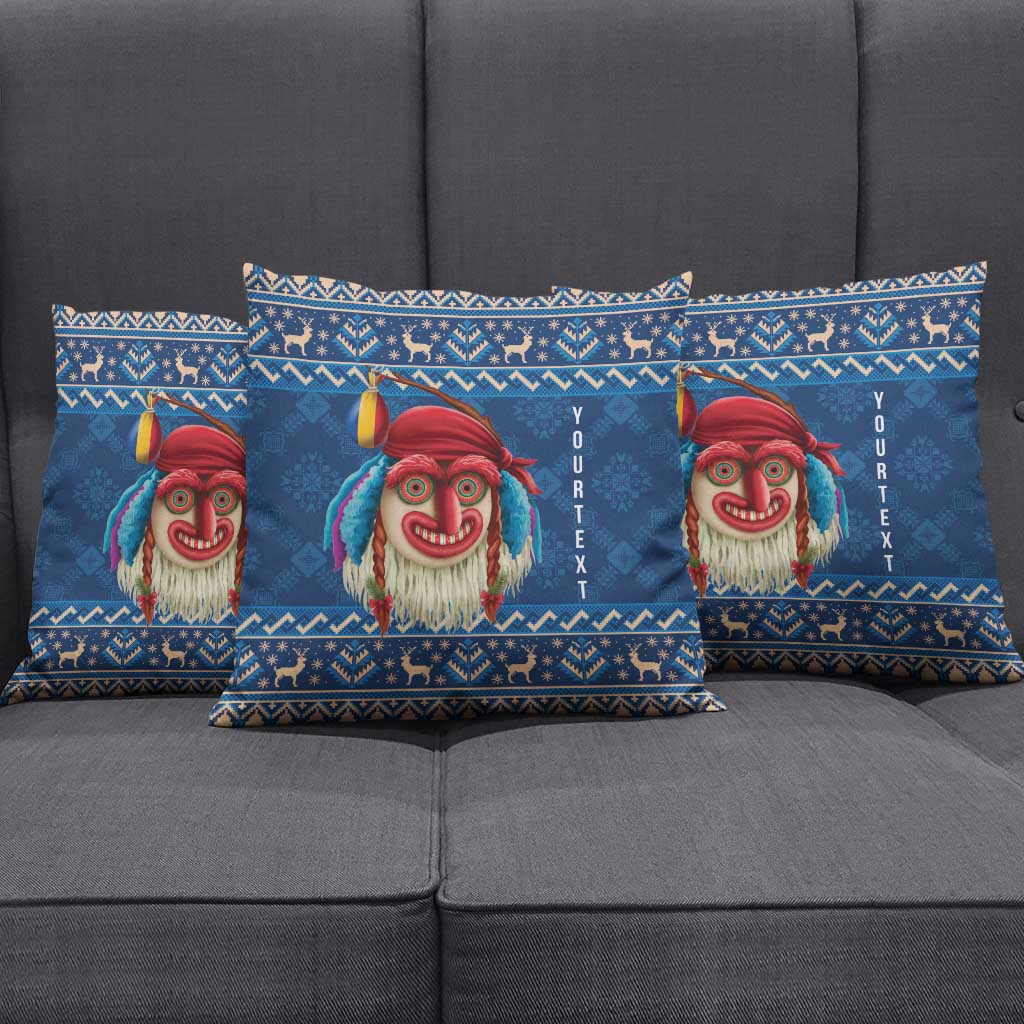 Personalized Romania Christmas Pillow Cover Romanian Traditional Masks - Wonder Print Shop
