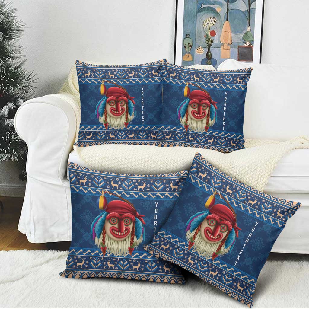 Personalized Romania Christmas Pillow Cover Romanian Traditional Masks - Wonder Print Shop