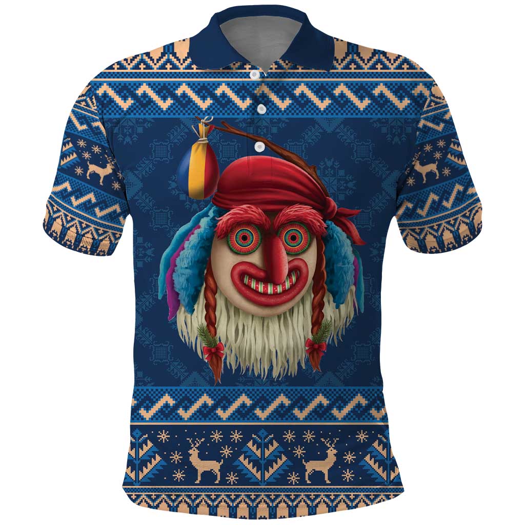 Personalized Romania Christmas Polo Shirt Romanian Traditional Masks - Wonder Print Shop