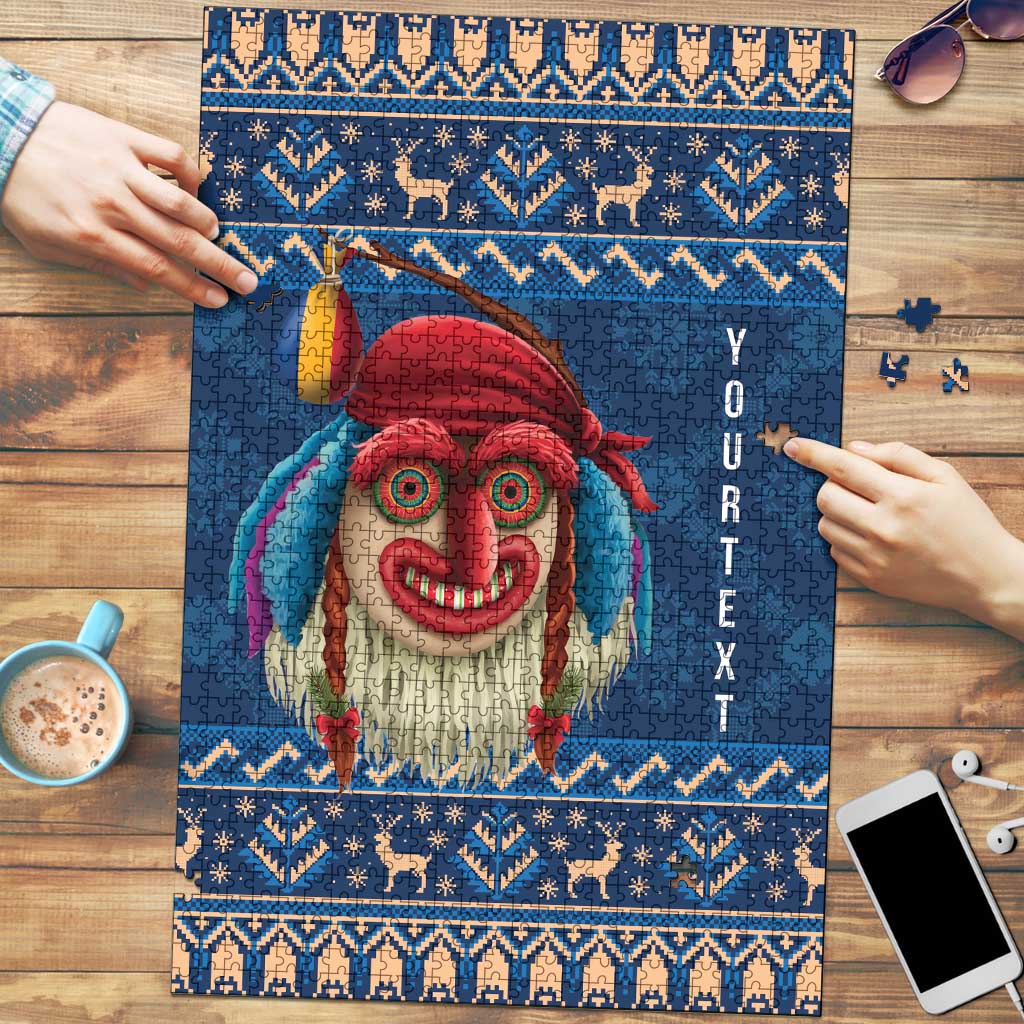Personalized Romania Christmas Puzzle Romanian Traditional Masks - Wonder Print Shop
