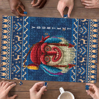 Personalized Romania Christmas Puzzle Romanian Traditional Masks - Wonder Print Shop