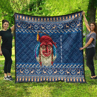 Personalized Romania Christmas Quilt Romanian Traditional Masks - Wonder Print Shop