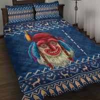 Personalized Romania Christmas Quilt Bed Set Romanian Traditional Masks - Wonder Print Shop