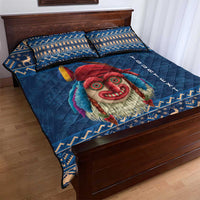 Personalized Romania Christmas Quilt Bed Set Romanian Traditional Masks - Wonder Print Shop