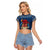 Personalized Romania Christmas Raglan Cropped T Shirt Romanian Traditional Masks - Wonder Print Shop