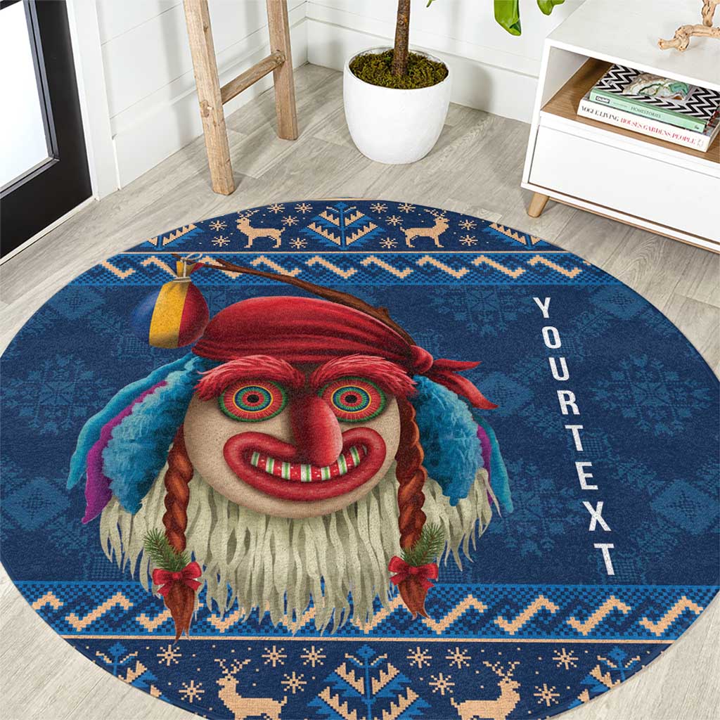 Personalized Romania Christmas Round Carpet Romanian Traditional Masks - Wonder Print Shop