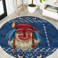 Personalized Romania Christmas Round Carpet Romanian Traditional Masks - Wonder Print Shop