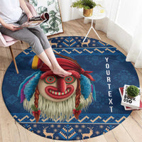 Personalized Romania Christmas Round Carpet Romanian Traditional Masks - Wonder Print Shop