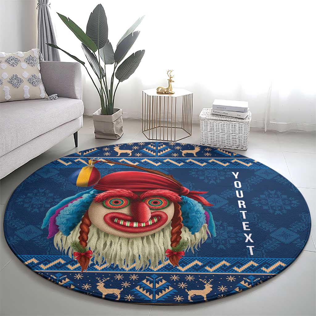 Personalized Romania Christmas Round Carpet Romanian Traditional Masks - Wonder Print Shop