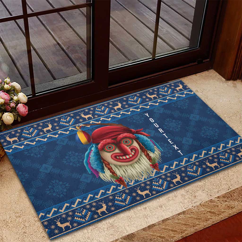 Personalized Romania Christmas Rubber Doormat Romanian Traditional Masks - Wonder Print Shop