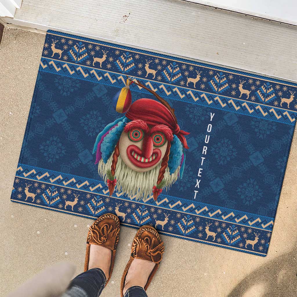 Personalized Romania Christmas Rubber Doormat Romanian Traditional Masks - Wonder Print Shop