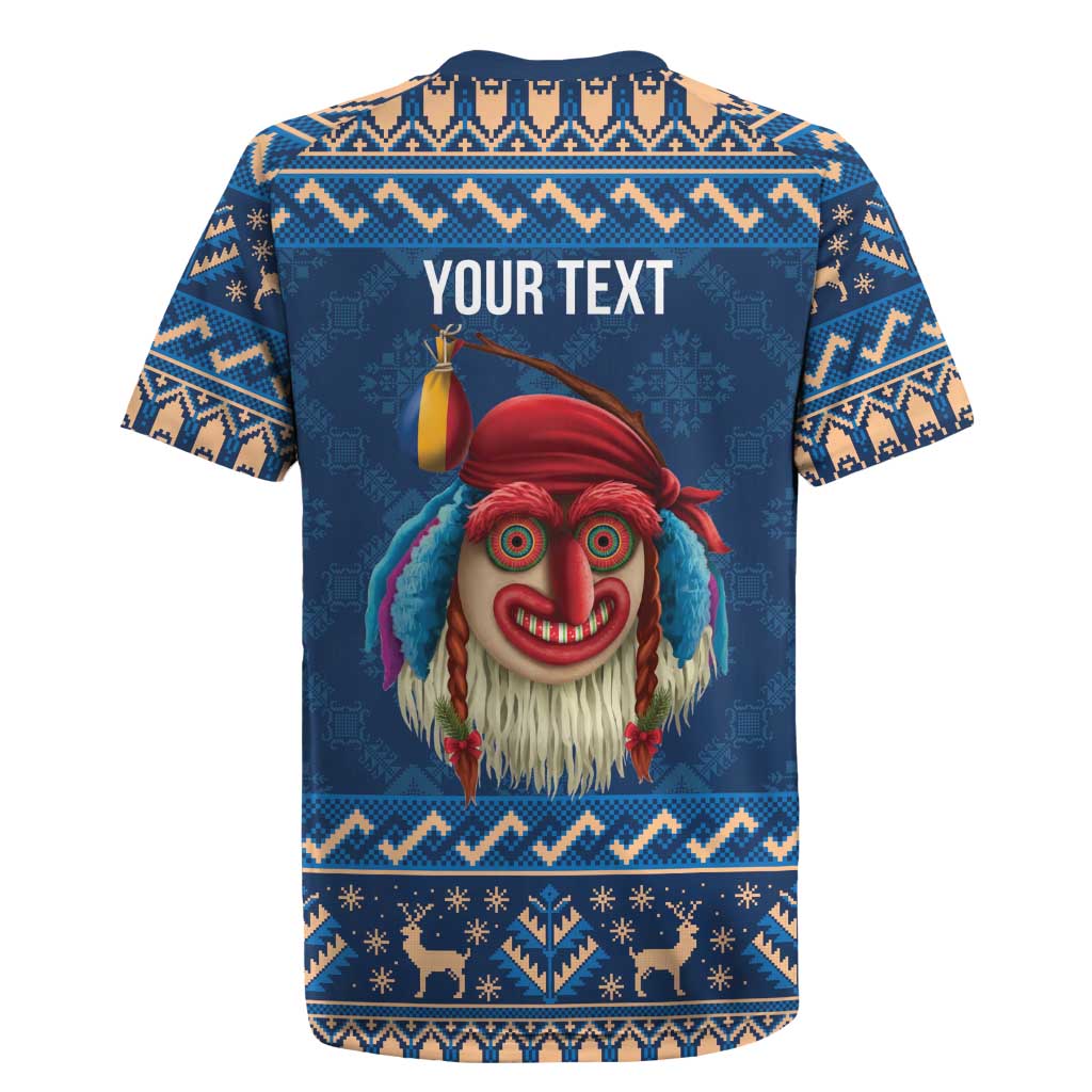 Personalized Romania Christmas Rugby Jersey Romanian Traditional Masks - Wonder Print Shop