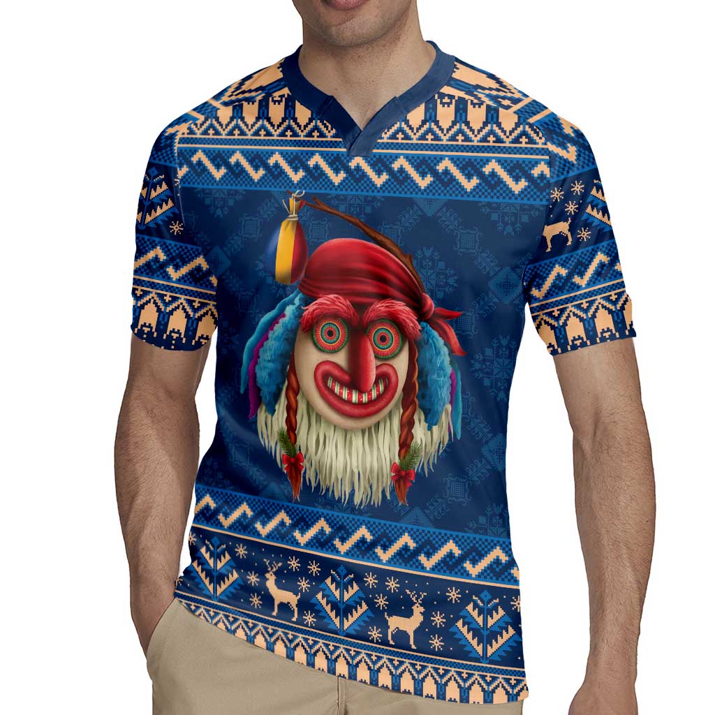 Personalized Romania Christmas Rugby Jersey Romanian Traditional Masks - Wonder Print Shop