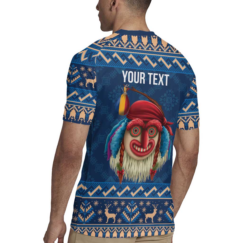 Personalized Romania Christmas Rugby Jersey Romanian Traditional Masks - Wonder Print Shop