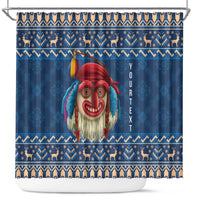 Personalized Romania Christmas Shower Curtain Romanian Traditional Masks - Wonder Print Shop