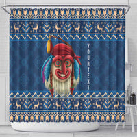 Personalized Romania Christmas Shower Curtain Romanian Traditional Masks - Wonder Print Shop