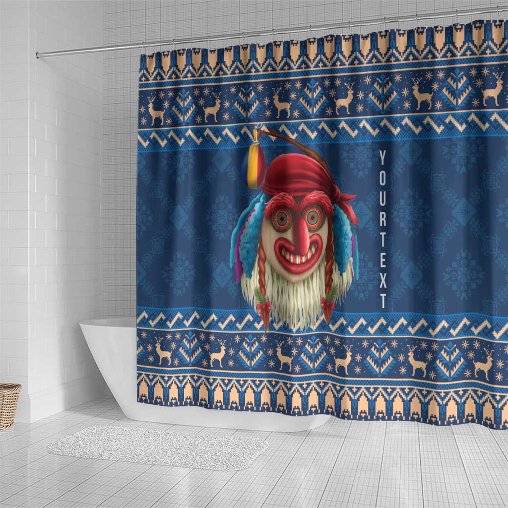 Personalized Romania Christmas Shower Curtain Romanian Traditional Masks - Wonder Print Shop