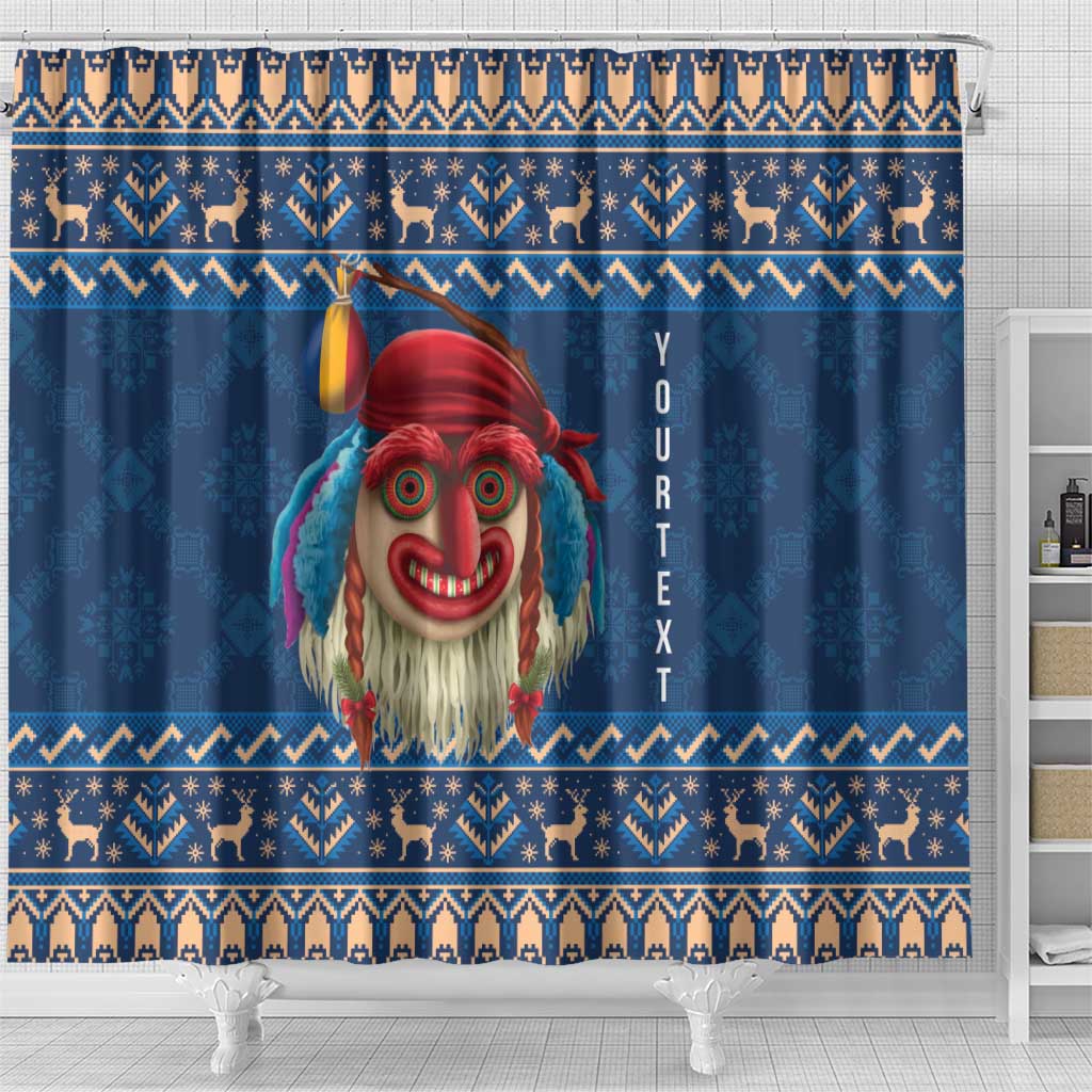 Personalized Romania Christmas Shower Curtain Romanian Traditional Masks - Wonder Print Shop