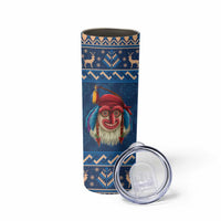 Personalized Romania Christmas Skinny Tumbler Romanian Traditional Masks - Wonder Print Shop