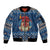 Personalized Romania Christmas Sleeve Zip Bomber Jacket Romanian Traditional Masks - Wonder Print Shop