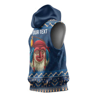 Personalized Romania Christmas Sleeveless Hoodie Romanian Traditional Masks - Wonder Print Shop