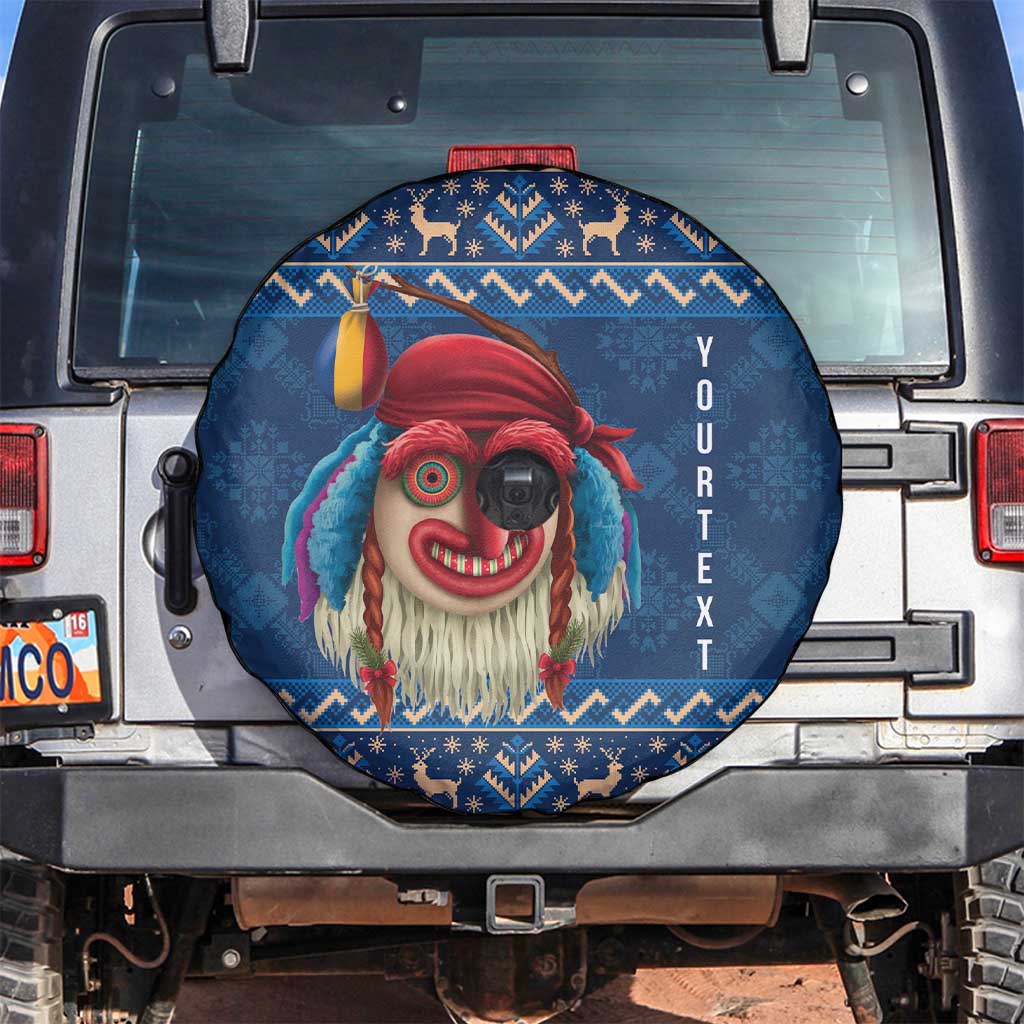 Personalized Romania Christmas Spare Tire Cover Romanian Traditional Masks - Wonder Print Shop