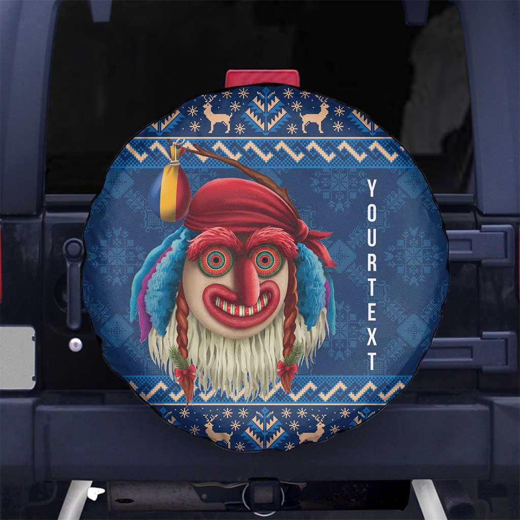 Personalized Romania Christmas Spare Tire Cover Romanian Traditional Masks - Wonder Print Shop