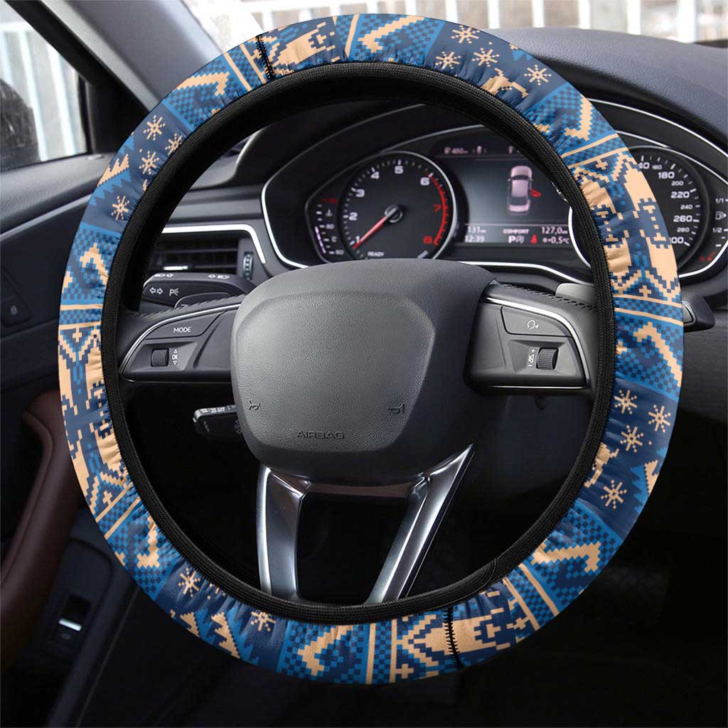 Romania Christmas Steering Wheel Cover Romanian Traditional Masks - Wonder Print Shop