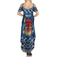 Personalized Romania Christmas Summer Maxi Dress Romanian Traditional Masks - Wonder Print Shop