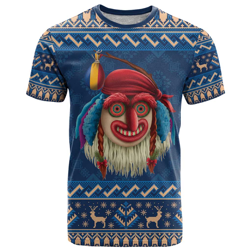 Personalized Romania Christmas T Shirt Romanian Traditional Masks - Wonder Print Shop