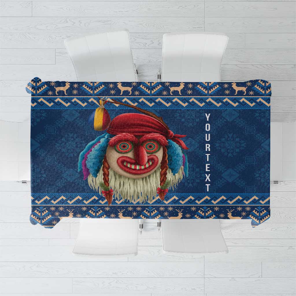 Personalized Romania Christmas Tablecloth Romanian Traditional Masks - Wonder Print Shop